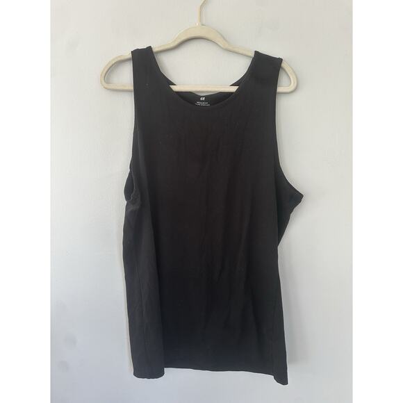 H&M Regular Fit Coupe Standard Black Large Tank Top - Picture 1 of 3